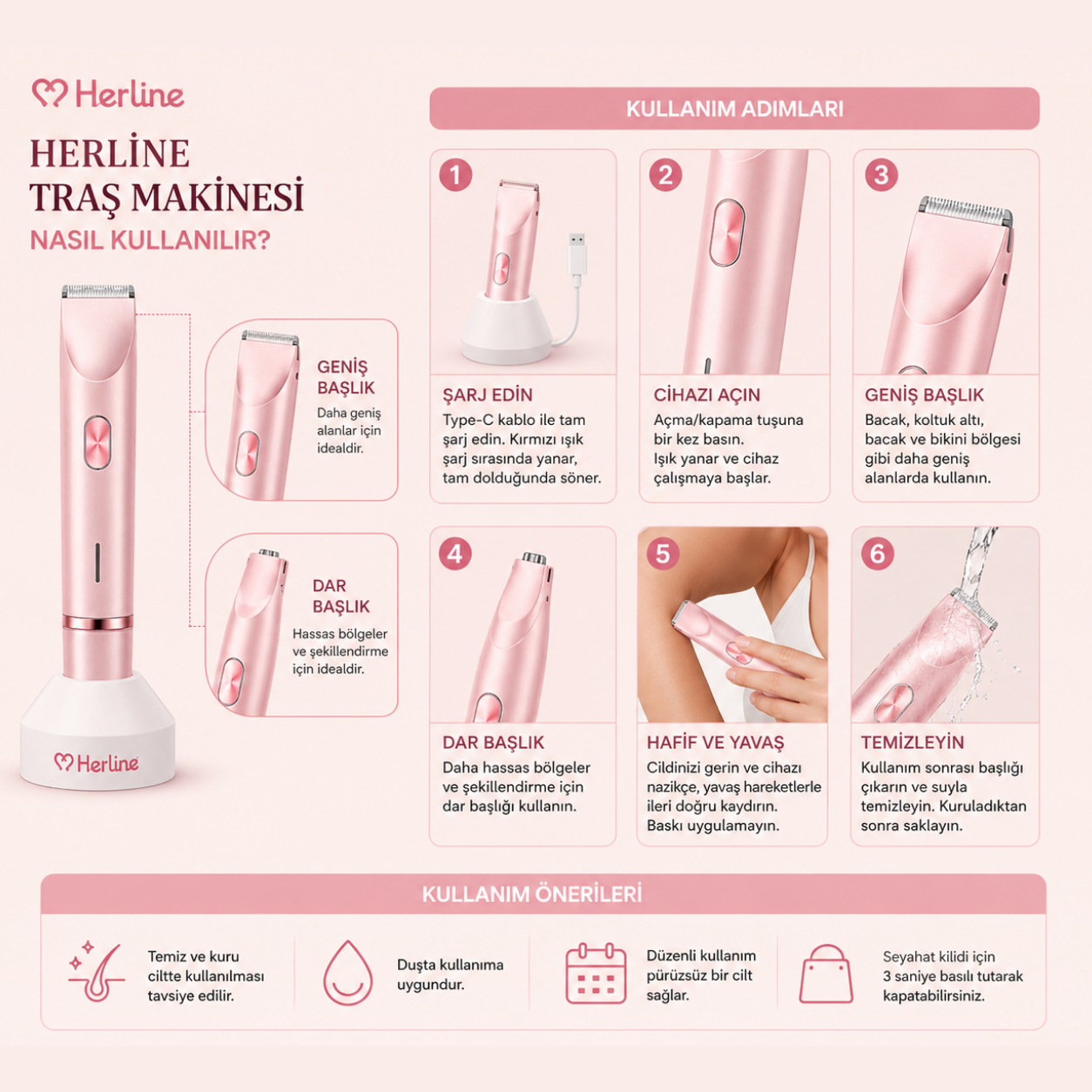Herline SmoothTrim 2'si 1 Arada Tıraş Makinası