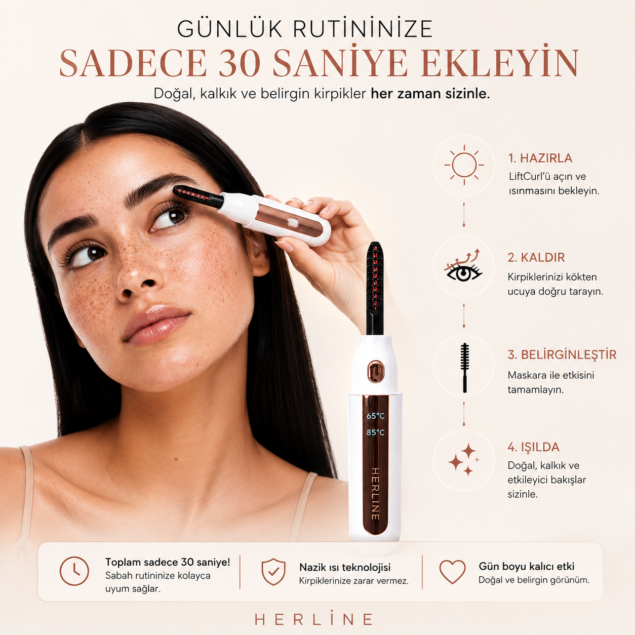 Herline LiftCurl™ Pro Isıtmalı Kirpik Şekillendirici