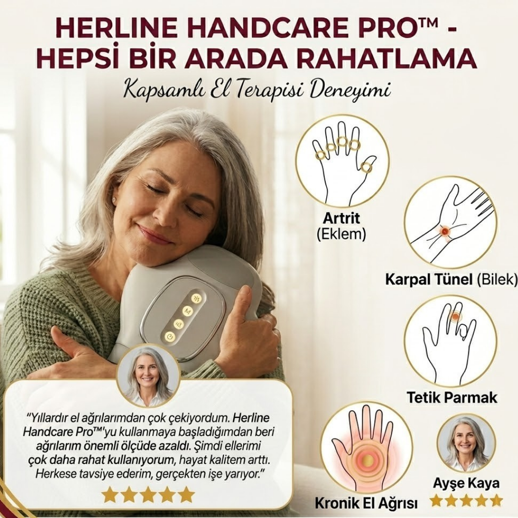 Herline HandCare Pro™  El Masaj Aleti ( 3 Teknoloji 1 Cihazda)