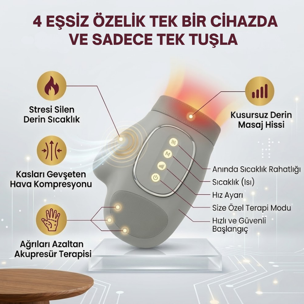 Herline HandCare Pro™  El Masaj Aleti ( 3 Teknoloji 1 Cihazda)