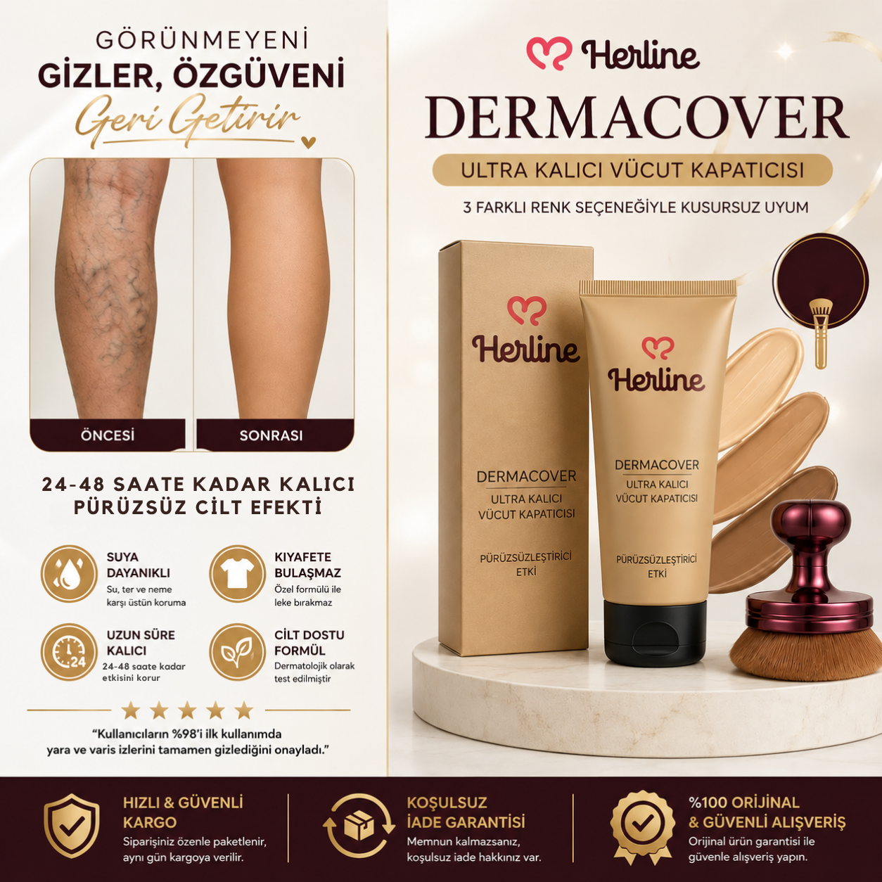 Herline DermaCover Ultra (Kalıcı Vücut Kapatıcısı)