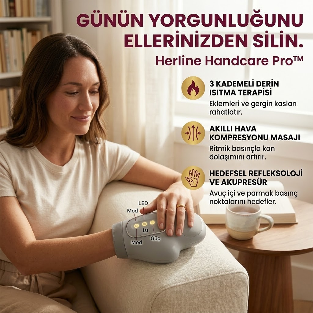 Herline HandCare Pro™  El Masaj Aleti ( 3 Teknoloji 1 Cihazda)
