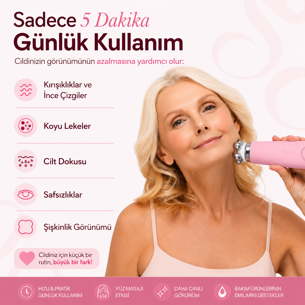 HERLINE Beauty Wand™ 5’i 1 Arada Yüz Bakım Cihazı