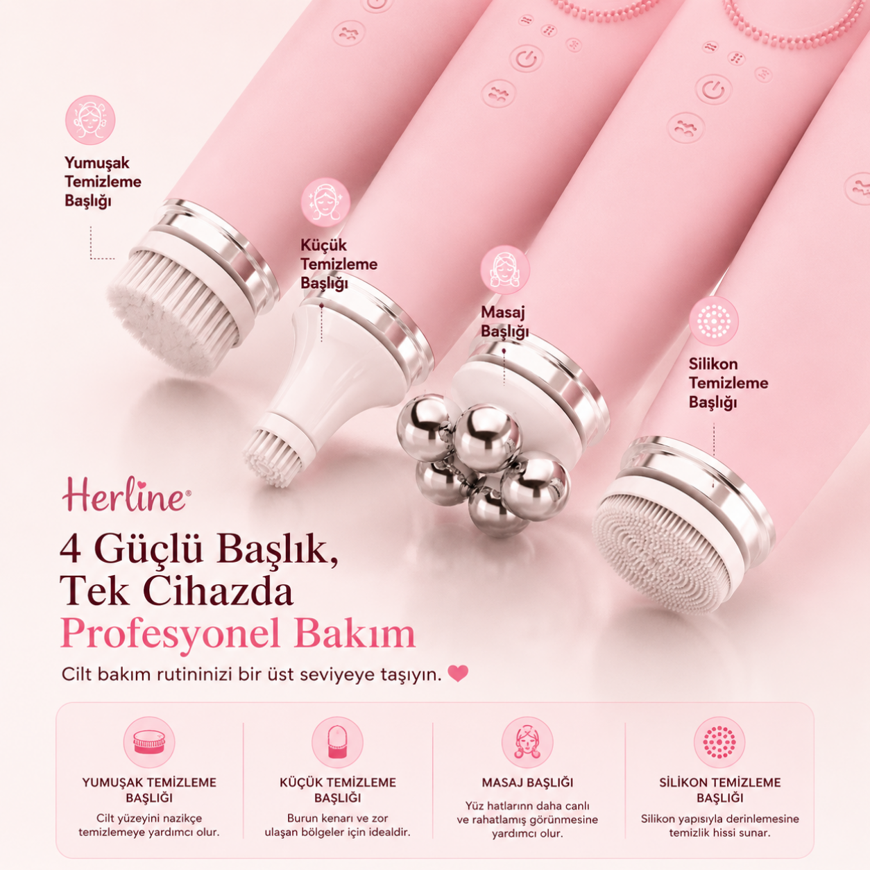 HERLINE Beauty Wand™ 5’i 1 Arada Yüz Bakım Cihazı