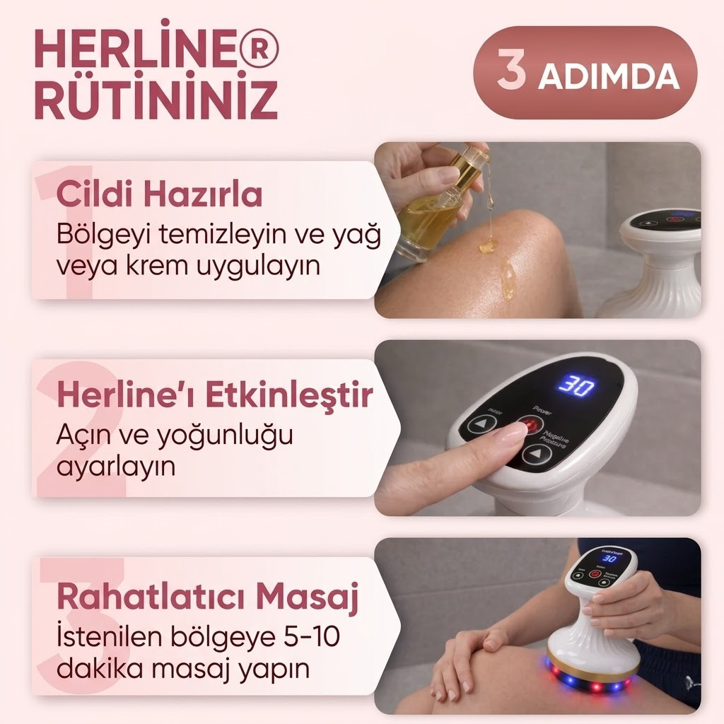 Herline 4'ü 1 Arada Masaj Aleti (Selülit, Lipödem, Lenfödem)