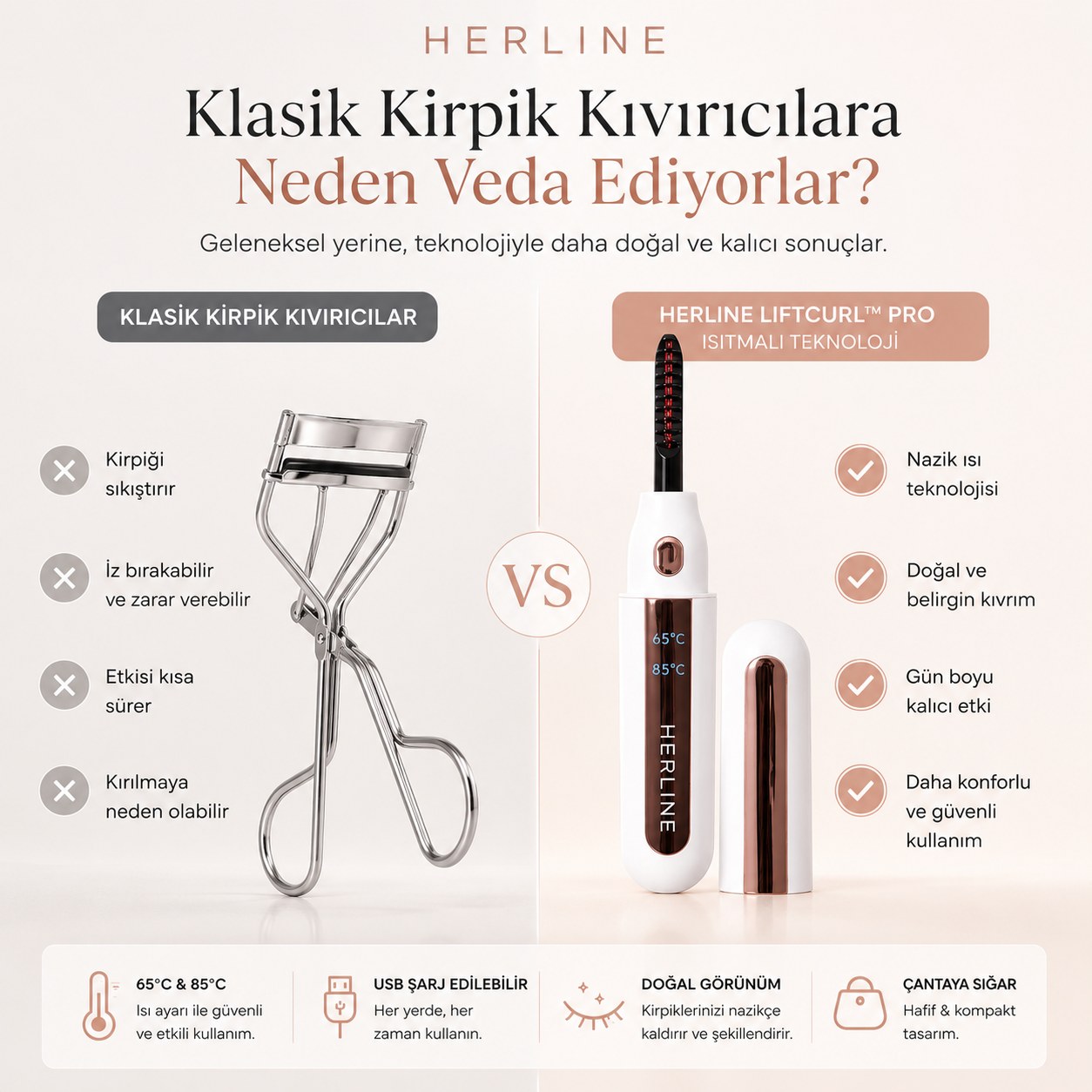 Herline LiftCurl™ Pro Isıtmalı Kirpik Şekillendirici